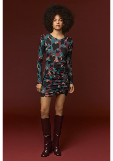 Vestido Minueto Rowling estampado abstracto, vista frontal Vestido Minueto Rowling estampado abstracto, vista frontal