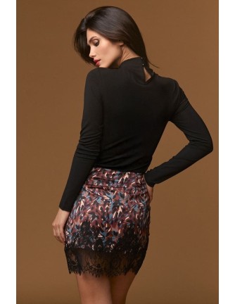 Top Minueto Lulu negro con abertura, vista frontal 2