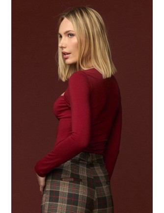 Top Minueto Red Floyd granate con cut-out, vista frontal 2