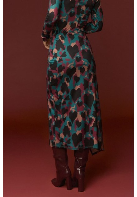 Falda Minueto Rowling midi estampada, vista trasera Falda Minueto Rowling midi estampada, vista trasera