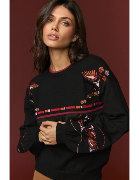 Jersey Minueto Boho negro, vista trasera