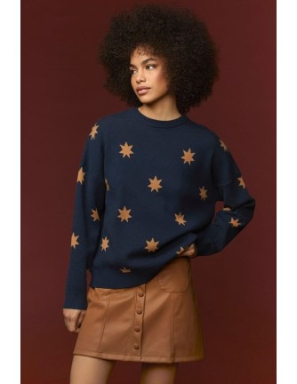 Jersey Minueto Shine azul marino con estrellas, vista frontal