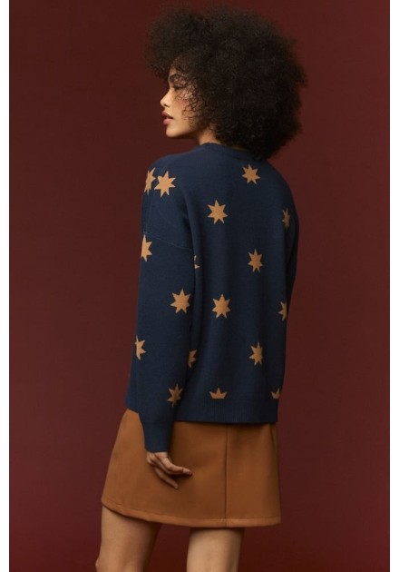 Jersey Minueto Shine de punto, detalle de estrellas Jersey Minueto Shine de punto, detalle de estrellas