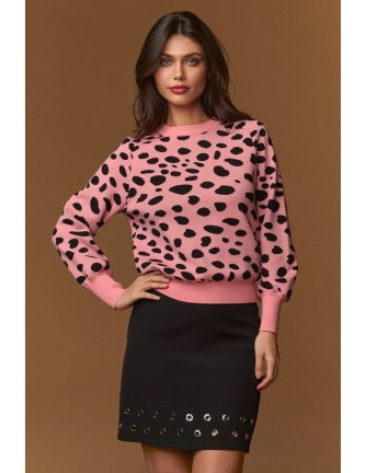 Jersey Minueto Candem rosa de topos, vista frontal