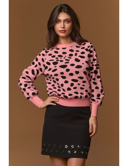 Jersey Minueto Candem rosa de topos, vista frontal