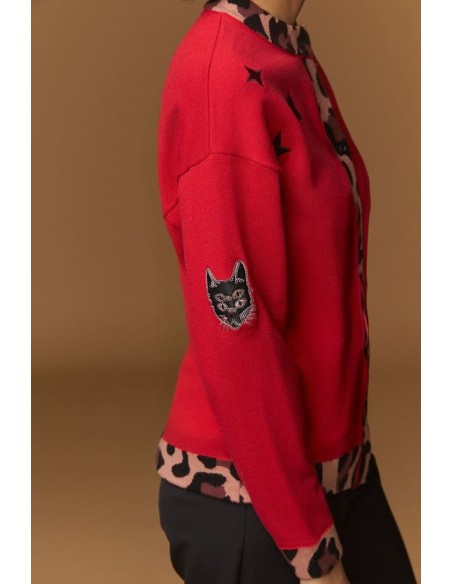 Cardigan Minueto Queen rojo, vista adicional